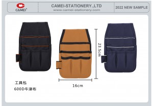 Hot sale customized 600D Oxford tool bag multi compartments sa lain-laing mga gidak-on ug giladmon gardening apron waist bag