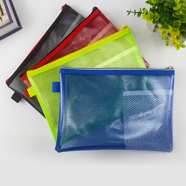 China EVA mesh materials zipper bag with functional inner pocket