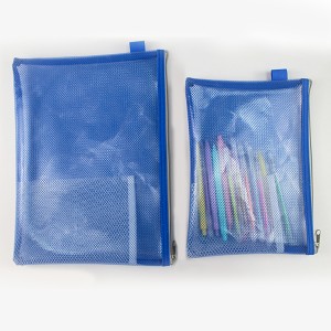 A bolsa con cremalleira de materiais de malla EVA con cor de peto interior funcional pódese personalizar para agasallos escolares de oficina para estudantes, adolescentes e nenos