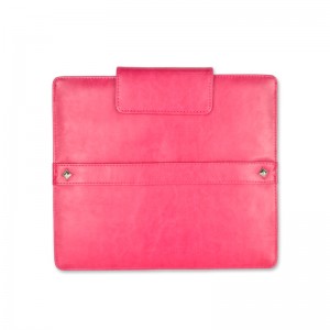 Fuchsia PU kulit Ipad kantong ritsleting kait tablet saku dengan pegangan padfolio portofolio organizer pabrik cina