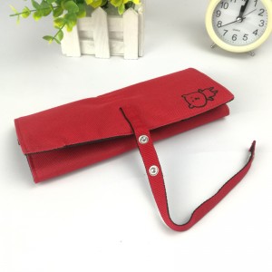 Red roll up large capacity pencil pouch Cosmetic case