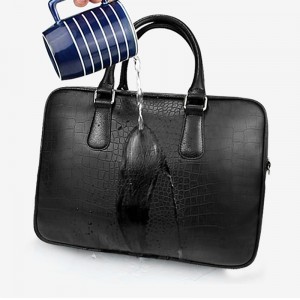 Мужчынскі дзелавы партфель з воданепранікальнай скуры PU сумка праз плячо з ручкай для ручной паклажы з рэгуляваным раменьчыкам