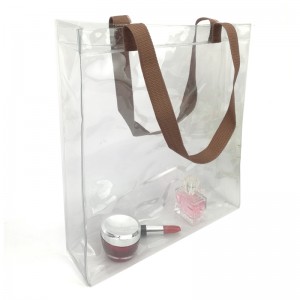 Priehľadná PVC priehľadná kabelka trblietka priehľadná plastová nákupná taška tote kozmetická taška príručná plážový cestovný organizér
