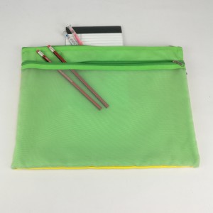 A4 B5 A5 translucent zipper bag file organizer document holder 2 zipper closure para sa tanang edad para sa opisina sa negosyo nga school supplies lain-laing kolor