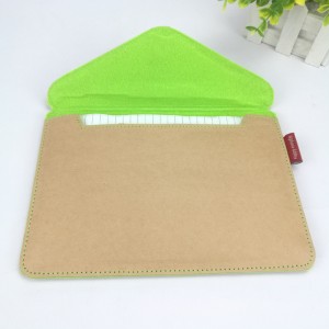Brown&green felt Ipad bag file folder document letter envelope paper portfolio case for home office stationery