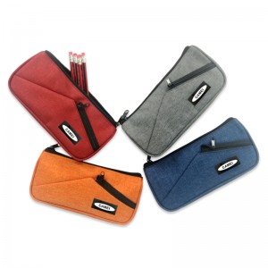 Multi-pockets design polyester pencil pouch 3 compartments with side pocket zipper pocket 4 color available large capacity for business office school supplies for all age China OEM factory