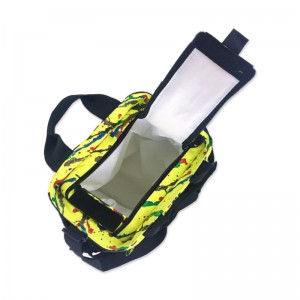 Graffiti collapsible meal prep container box bag beer can cooler holder lunch tote with soft grip handle with adjustable removal stripe 3 colors available 3 compartments with dual zipper and magic tape closure for work picnic camping