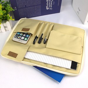 Portable office polyester notepad pouch padfolio organizer functional compartments laptop bag China OEM factory