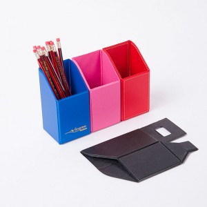 Camei collapsible PVC pencil holder pen cup pot containers makeup desk organizer 4 colors available large storage for office school home supplies