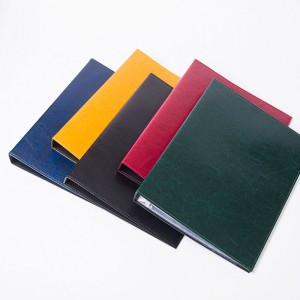 ໜັງ PU ສີແຂງທົນທານ / PP ຮູບແບບ 3-rings binder board folder pack with refill pages plastic 500-Sheet quality hinge metal 8 color available for business office supplies for men women