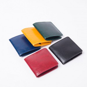 Գեղեցիկ սեղմված ծալովի կաշվե մետաղադրամների պայուսակ դրամապանակ քսակ պահող դրամապանակի կազմակերպիչ 5 գույները հասանելի են կոճակով փակվող տղամարդկանց կանանց ամենօրյա օգտագործման համար