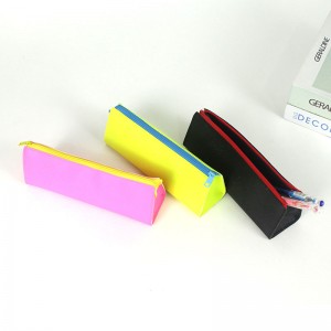 ສີສົດໃສຮູບສາມຫລ່ຽມ cube ຫນັງ pencil pouch pen case ມີ 3 ສີທີ່ມີ zipper ປິດ pouch toiletry pouch ຂອງຂວັນທີ່ຍິ່ງໃຫຍ່ສໍາລັບເດັກນ້ອຍໄວລຸ້ນຜູ້ໃຫຍ່ສໍາລັບອຸປະກອນໂຮງຮຽນການນໍາໃຊ້ປະຈໍາວັນປະເທດຈີນ OEM ໂຮງງານຜະລິດ