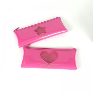 Translucent star / love shape PVC 3 ສີແຂງສົດໃສມີຖົງເຄື່ອງສໍາອາງຄວາມອາດສາມາດຂະຫນາດໃຫຍ່ pencil pouch pen case ຈີນໂຮງງານຜະລິດ OEM