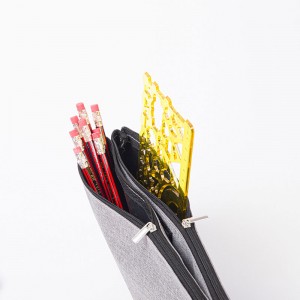 टिकाऊ पॉलिएस्टर डबल 2 परतें 3 रंग 2 जिपर बंद के साथ मैजिक टेप कॉस्मेटिक बैग आयोजक हैंडबैग बड़े भंडारण जिपर बैग पेंसिल पाउच पेन केस के साथ उपलब्ध हैं