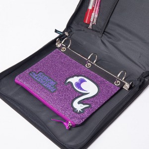 ថតឯកសារដែលអាចដោះចេញបានដោយស្បែករលោង polyester ជាមួយនឹងកាបូបខ្សែរ៉ូតដែលអាចដកចេញបានជាមួយនឹងការបិទខ្សែរ៉ូតជាមួយនឹងឧបករណ៍ចងក្រវ៉ាត់ជុំចំនួន 3 ជាមួយនឹងសំណាញ់ខាងក្នុងក្រឡាចត្រង្គហោប៉ៅ zipper binder pouch ប្រទេសចិន ការផ្គត់ផ្គង់រោងចក្រ OEM