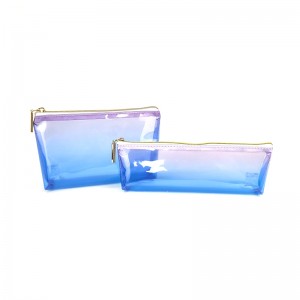 Tembus warna-warni PVC tas kosmetik tas rias warna abang/biru pensil kantong organizer tas perlengkapan mandi kapasitas gedhe hadiah gedhe kanggo bocah-bocah wadon remaja wanita wanita