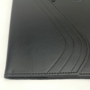 Porta boletos de cuero PU negro de primera calidad con compartimentos para ranuras para tarjetas en la manga estuche organizador funcional para hombres y mujeres
