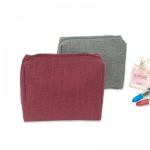 Ensfarvet kosmetiktaske i polyester makeuptaske med lynlås lukning 3 farver tilgængelig organisator toilettaske stor kapacitet fantastisk gave til piger teenagere damer kvinder