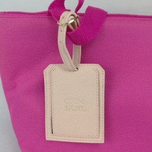 Étiquette de bagage en cuir PU avec rabat, ensemble d'étiquettes d'identification avec chaîne d'étiquette réglable pour sac, valise, couleur noir rose disponible pour les voyages en avion, en bateau de croisière, pour hommes et femmes