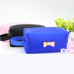 Bolsa de cosméticos brillante de TPU negro, azul y rosa con cierre de cremallera, bolsa de maquillaje, estuche de artículos de tocador, gran capacidad para mujeres, niñas, damas, regalo impresionante