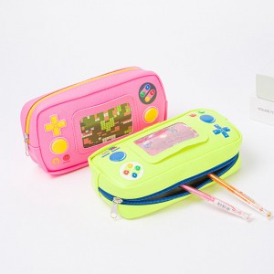 Handheld game console printing PU leather 4 colors available with inner mesh pocket with zipper closure toiletry pouch pencil pouch pen case China OEM factory supply