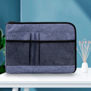 Safe Document Storage Bag with Ob-Way Zipper Multi Pockets Home Office File Ipad Organizer for A4 Document Holder Cash Paper Phone Pens