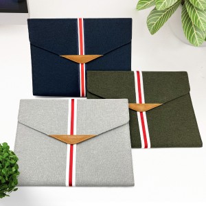 Classical A4 polyster file folder portfolio padfolio notebook holder with writing pad elastic pen loop with button closure business presentation folder organizer notebook business card holder for business office school for men women China OEM factory