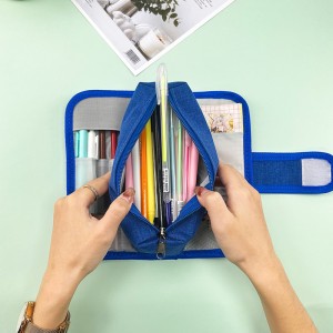 Višenamjenska sklopiva poliesterska torbica za olovke torbica za olovke s patent zatvaračem toaletne torbice velikim pretincima odličan poklon za djecu tinejdžere i odrasle za kancelarijski školski pribor svakodnevnu upotrebu Kina OEM fabrika