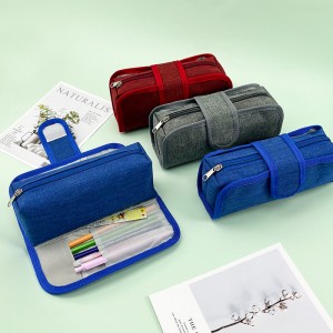 Multifunction polyfunction foldable polyester pencil pouch pen case with zipper closed toiletry pouch large compartments ຂອງຂວັນທີ່ຍິ່ງໃຫຍ່ສໍາລັບເດັກນ້ອຍໄວລຸ້ນຜູ້ໃຫຍ່ສໍາລັບອຸປະກອນໂຮງຮຽນການນໍາໃຊ້ປະຈໍາວັນປະເທດຈີນໂຮງງານຜະລິດ OEM