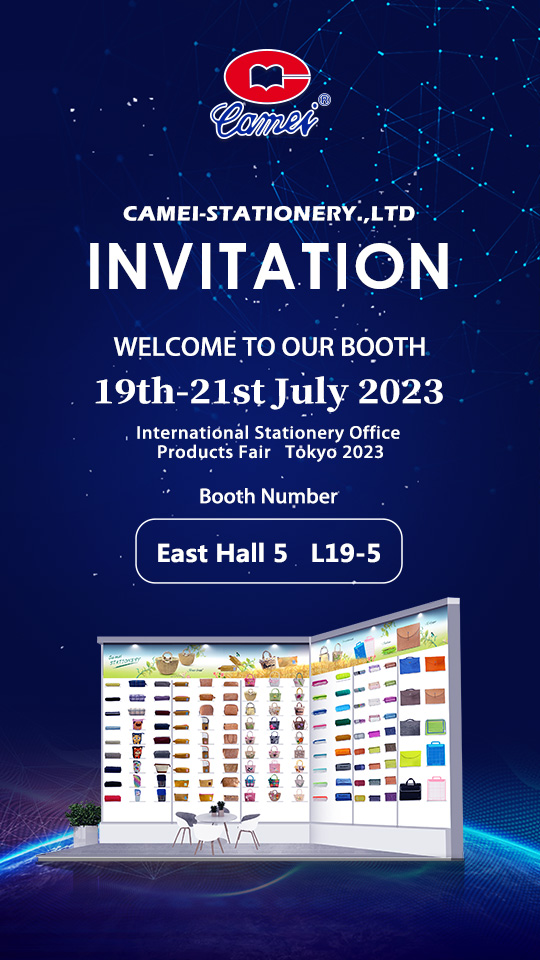 Fra CAMEI Kina – Invitation til International Stationery Office Products Fair Tokyo 2023 （Stand nr. East Hall 5， L19-5）