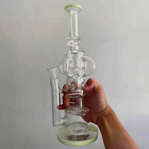 China Wholesale Glass Smoking Pipe Manufacturers –  35cm recycler bong – Cannabiz