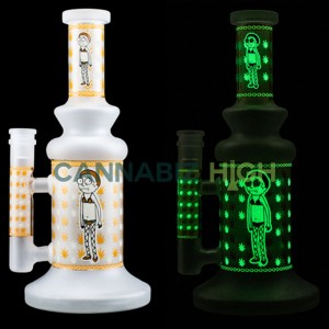 Wholesale Glass Water Pipe Glow In Dark Recycler Bong Dab Rig Bong