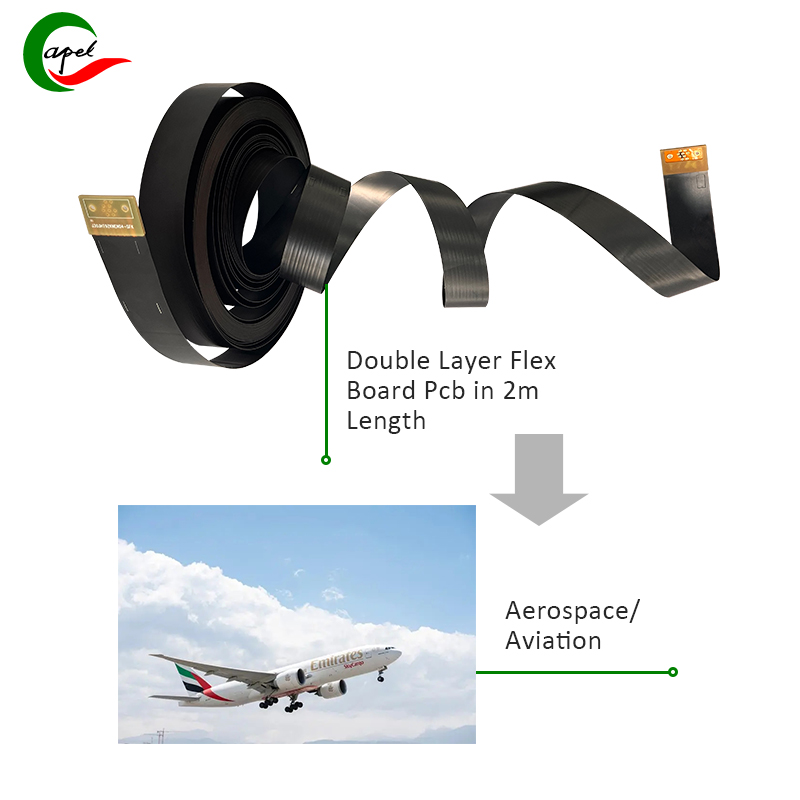 La placa PCB flexible de doble capa de 2 m mejora la tecnología aeroespacial