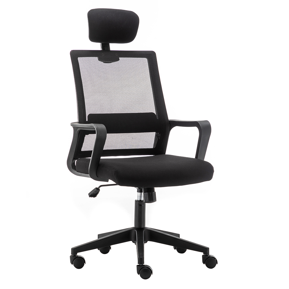 8813 Black,Home Office Desk Chair with Wheels and Adjustable Headrest