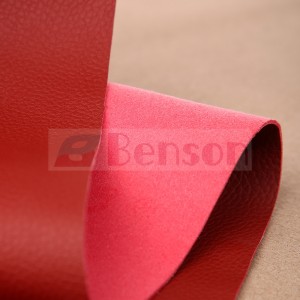 Anti-bacterial Red Microfiber Leather for Automotive Interior