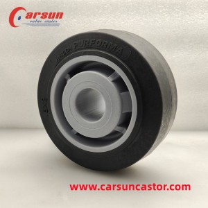 CARSUN 4 Series 5 Inch Flat Edge Black TPR Wheel 125mm Super synthetic rubber wheel casters
