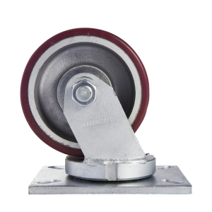 6/8 inch Ultra Heavy Industrial Castor Aluminum core red PU swivel caster wheels for without brake
