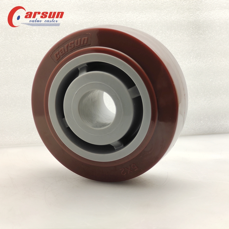 CARSUN 5 INCH RED PU wheel 125mm polyurethane wheel casters 4-5-401