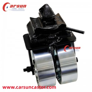 CARSUN 8 inch Cast steel double wheel Heavy Duty Shipping container wheel Casters With direction lock