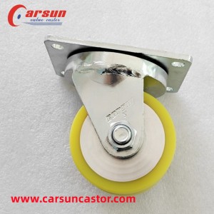 CARSUN Low Gravity Industrial Casters 3 Inch Aluminum Core Polyurethane Double Wheel Casters Robot Casters