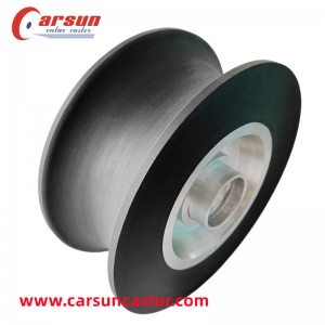 Carsun 10 Inch U Groove Wheel Rail Wheel Aluminum Core Polyurethane Wheel