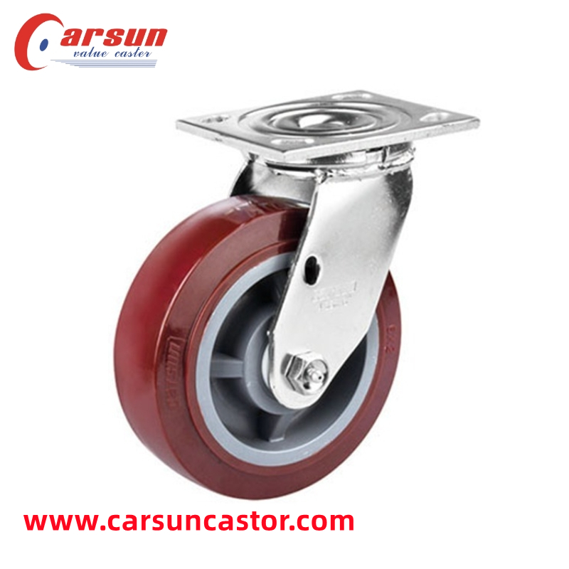 Heavy Duty Casters 4 Inch Polyurethane Industrial Caster Wheels Swivel Caster