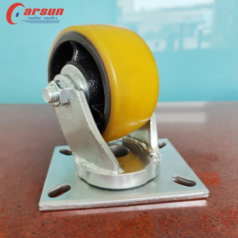 Heavy Duty Industrial Casters 6 Inch Impact Resistant Polyurethane Casters Without Brakes 1