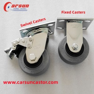 100mm Heavy Industrial Casters 4 Inch TPR Conductive Casters Rigid Caster Wheels