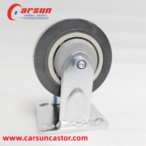 Heavy Industrial Casters 5 Inch Polyurethane Wheel Fixed Casters