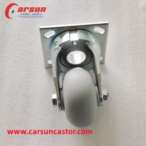Heavy duty industrial castors 4 inch round edge grey TPR impact resistant swivel caster wheels