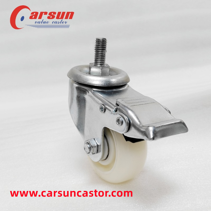 Castor Screw Plate – Brass/White Wheel – S5531 – 4 sizes - Period