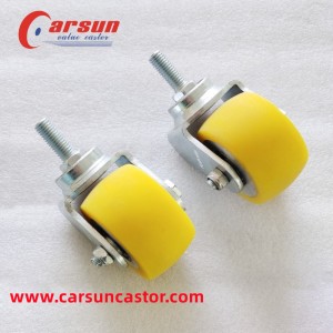 Threaded Stem Casters 3 Inch Yellow Nylon Wheels Swivel Caster