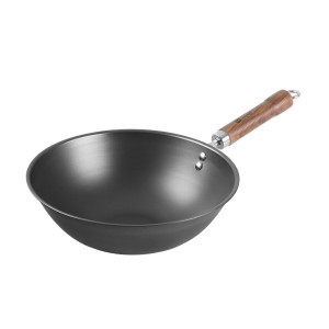 High purity iron pan with strong, durable rolled edges, uncoated, non-rusting versatility