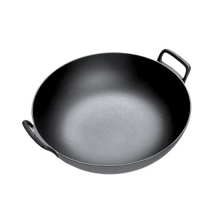 Double iron ear uncoated wok, naturally non-sticky, healthy and durable